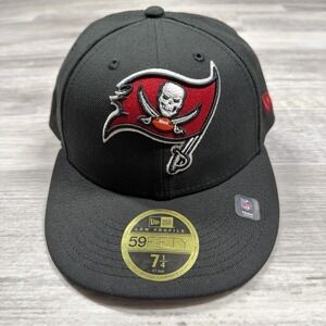 Authentic NFL Tampa Bay Buccaneers Black New Era 59Fifty Fitted Team Hat 7 1/4‎
